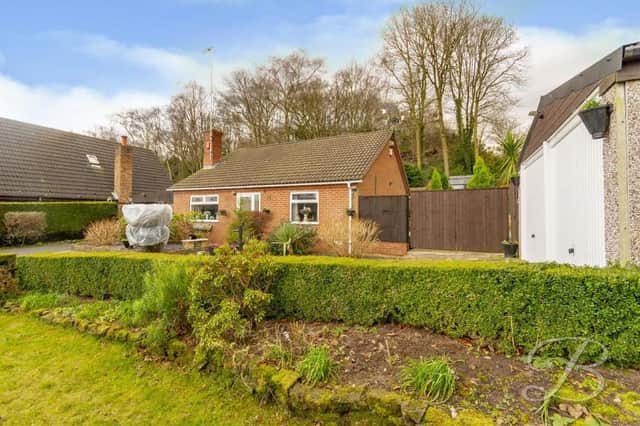 This three-bedroom bungalow on Pump Hollow Lane in Forest Town, Mansfield is on the market for offers in the region of £350,000. It is described by estate agents BuckleyBrown as "a wonderful find".