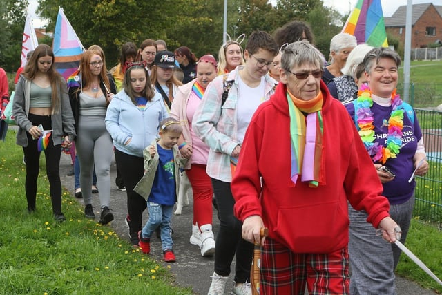 Revellers set off from Snipe Park for the Harworth and Bircotes Pride walk.