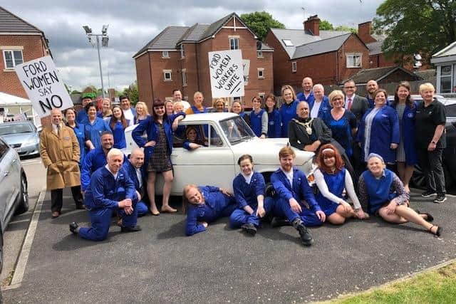 Worksop Light Operatic Society performed Made in Dagenham at the Acorn theatre. Councillor Tony Eaton met the cast as his last official engagement as Worksop mayor.