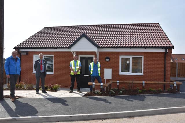 This is a milestone moment as it’s the first property to be completed of the 37 new properties being built in Whitwell. When you think this was a disused garage site six months ago and now we have a beautiful two-bedroom bungalow it is a phenomenal achievement.