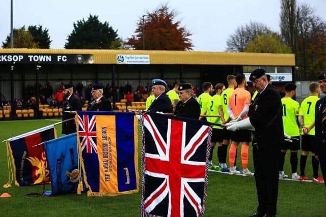 A parade of standards was held ahead of the game.