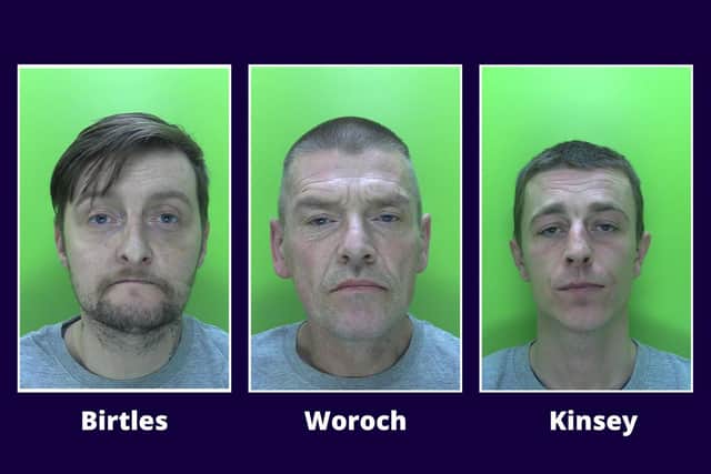 Lee Birtles, Terry Woroch, and Alex Kinsey have all been jailed for a combined time of 15 years.