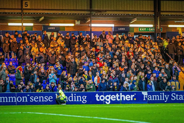 Tigers supporters packing the stand at Edgeley Park on Saturday.