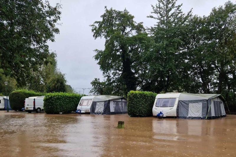 Riverside Caravan Park, Worksop, is currently flooded.