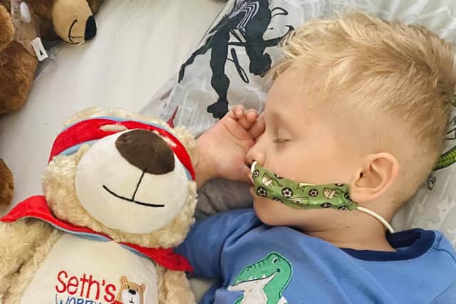 Brave little Seth, five, has been through a lot in the past month, but has a whirlwind of support behind him.
