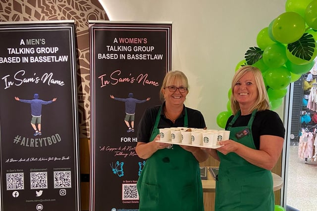 Cuppas all round as staff treated customers to celebratory drinks at the first birthday celebrations at Starbucks coffee outlet in Sainsbury’s, on Highgrounds Road, Rhodesia