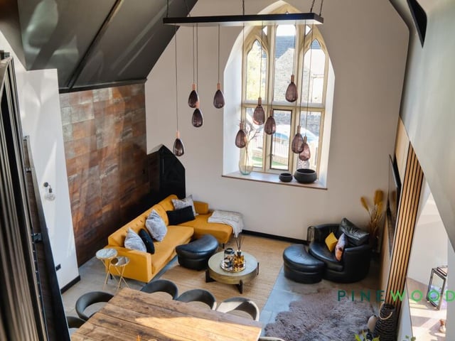 Looking down over some of the living areas.
