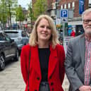Jo White,  Labour's Parliamentary Candidate for Bassetlaw, and Phil Jackson, Chair of Worksop Shopwatch.