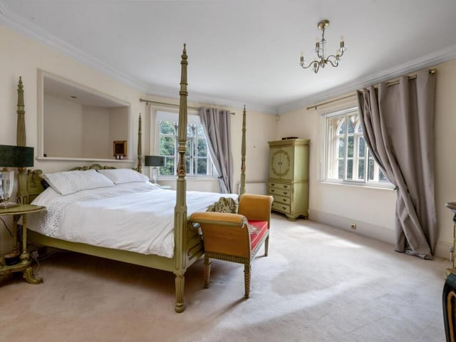A dual-aspect bedroom within the property.
