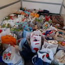 Hundreds of items were handed to St Swithun's for Bassetlaw Food Bank to commemorate the 400th anniversary of the first Thanksgiving.
