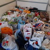 Hundreds of items were handed to St Swithun's for Bassetlaw Food Bank to commemorate the 400th anniversary of the first Thanksgiving.