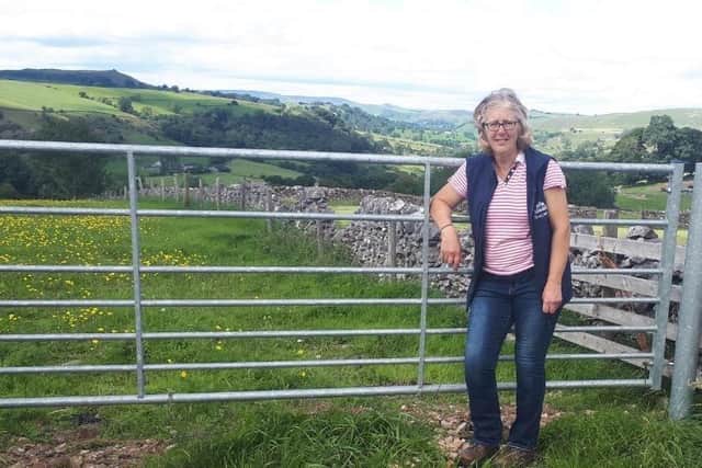 Nottinghamshire NFU representative Jane Bassett on farmland.