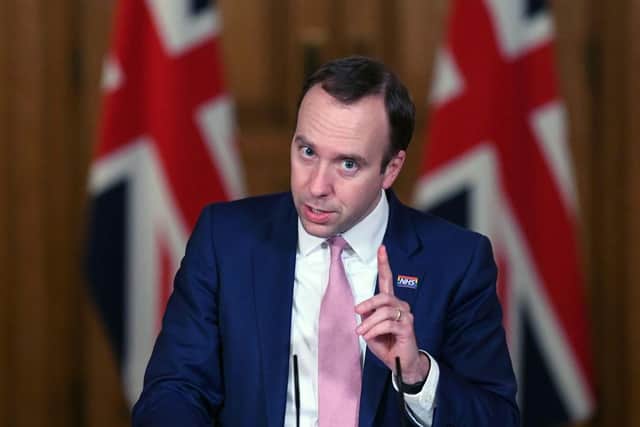 Health Secretary Matt Hancock announced the tiers local authorities would be placed into today  (Photo by Stefan Rousseau - WPA Pool/Getty Images)