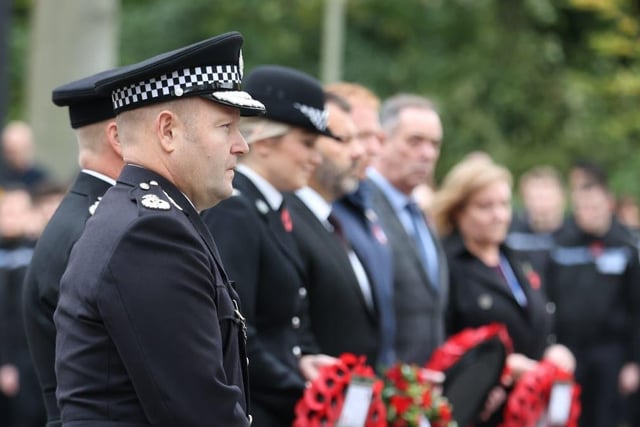 Officers and staff at Nottinghamshire Police marked Armistice Day with a service at the force headquarters