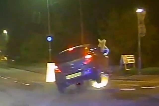 Drunk driver Jason Pride smashed into a bollard and then a lamppost in Retford. Photo: Nottinghamshire Police