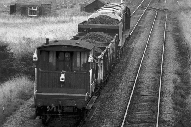 A short coal train trundles to Worksop.  September 1,  1980