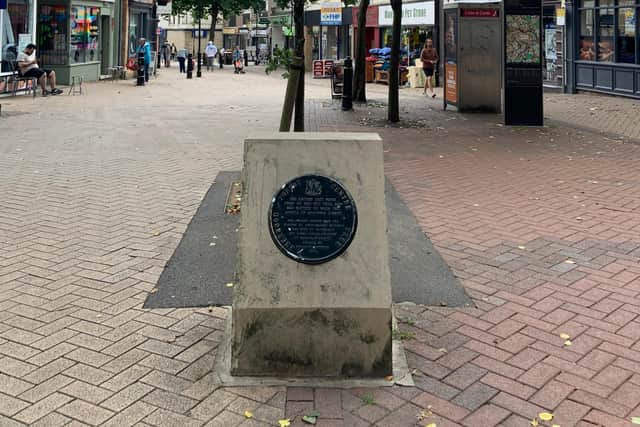 A plaque in Mansfield town centre marks the historic centre of Sherwood Forest.