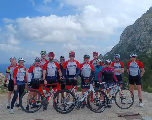 Members of Bassetlaw Triathlon Club train in Mallorca.