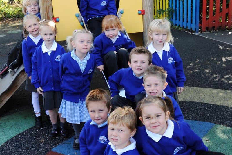 Children look like they are having fun outside at Norbridge Primary School, Stanley Street, Worksop.