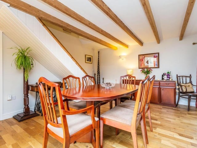 This corner of the sitting room makes for a delightful dining area.