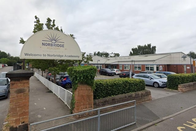 Norbridge Academy, Worksop, is over capacity by 1.4%. The school has an extra six pupils on its roll.