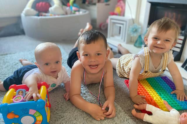 Blaine is the youngest of their three siblings and the second to develop plagiocephaly - a common condition sometimes known as ‘flat head syndrome.’
