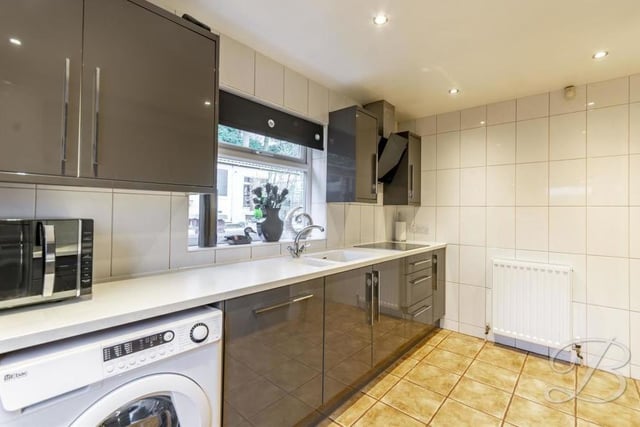 The classy kitchen features a range of excellent integrated appliances, including an oven, fridge/freezer and dishwasher. There is also space and plumbing for a washing machine.