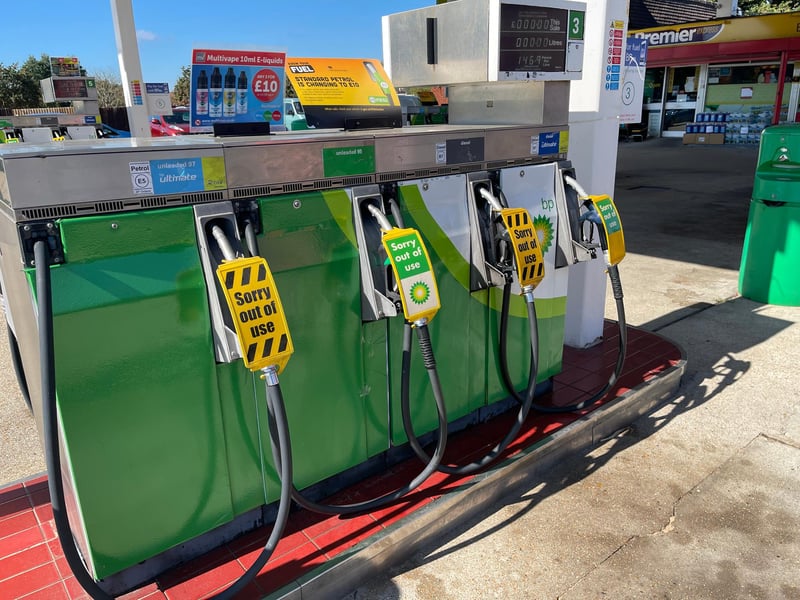 BP petrol station in Eastern Road, Portsmouth becomes the latest to run out of fuel. Picture: Marcin Jedrysiak