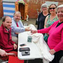 Carlton House Antique centre opens in Worksop. seen James Lewis and Edward Otter from Bamfords with Katrina Black, Angela Canning-Jones and Eileen Canning.