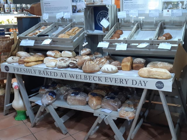 All kinds of fresh breads are sold within the farm shop.