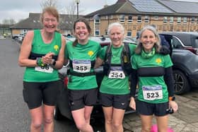 Worksop Harriers ladies at the Stamford St Valentine's race.