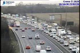 There are long delays on the M1 northbound