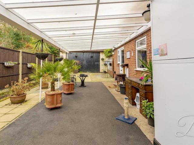 Inside the useful store area at the bungalow. As you can see, it is a generous size and can be used for virtually anything.