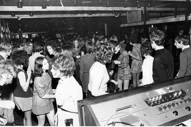 The Heartbeat discotheque, pictured on January 26, 1970, was in Queens Road, in the building that used to house an ice rink