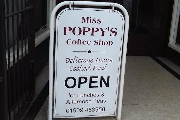 Miss Poppy's Coffee Shop, on the second floor of Eyres furniture shop, serves coffee, homemade cakes and meals. It is located at 2 Park Street, and is a favourite spot for locals.