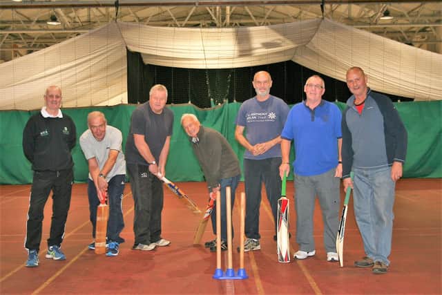 Over 50s walking cricket - just one of the local clubs supported at the Arena. With Tony Wright, Barry, Gareth, John, Andy, Ken and Ged from left