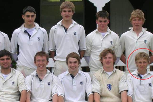 Joe Root, bottom right, in the Worksop College cricket team.