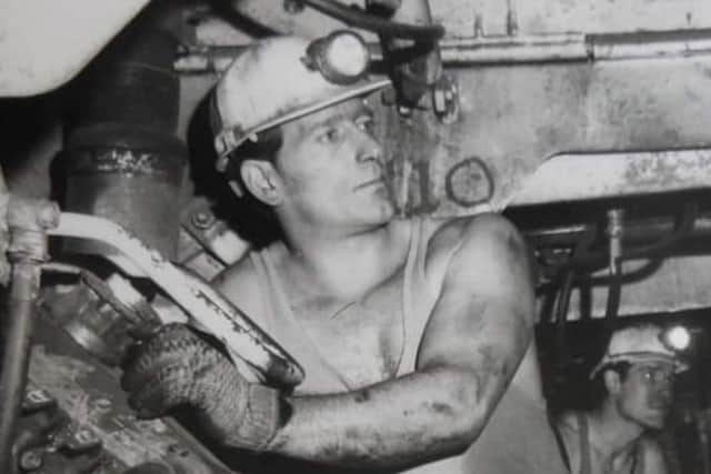 Brian Madden as a miner at Manton Colliery, where he spent most of his working life.