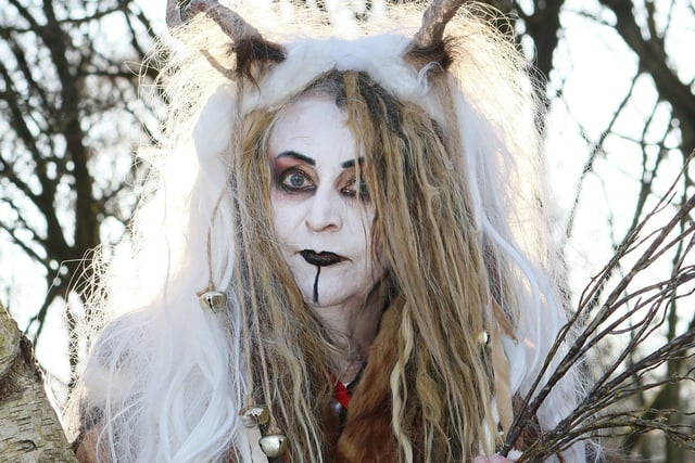 Elaine Edmunds in her costume during the Krampus weekend.