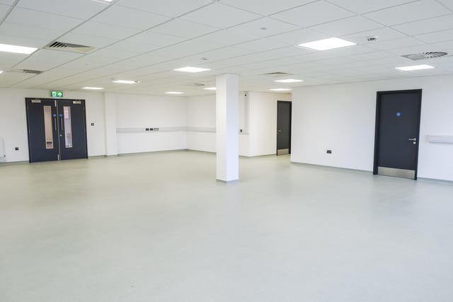 One of the interchangeable rooms which will be set up to mirror a professional health setting, such as a hospital ward.