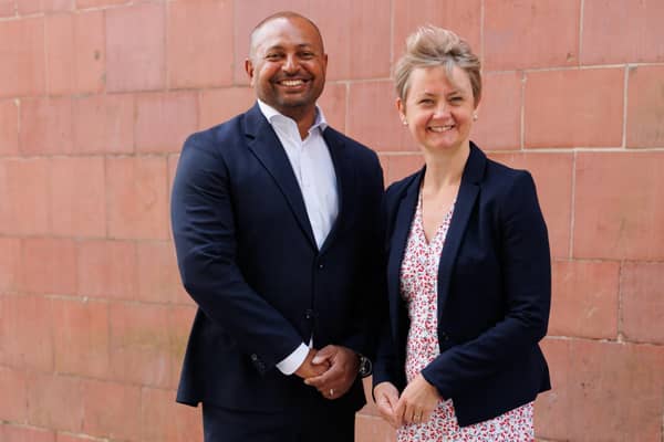 Gary Godden, Labour's candidate for Nottinghamshire police and crime commissioner, with shadow home secretary Yvette Cooper, 
Picture: Lee Garland