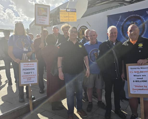 Former mineworkers and widows at the Labour Party conference in Liverpool