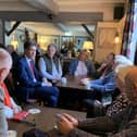 MP Ed Miliband and Councillor Jo White spoke with residents at the Angel Inn in Misson.