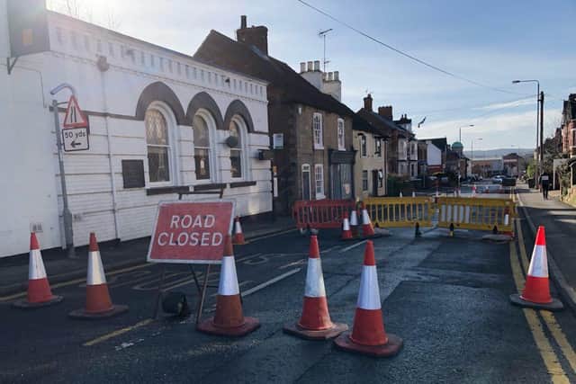 Helen Parry, owner of Carlton Vintage, snapped this pic of the road closure.