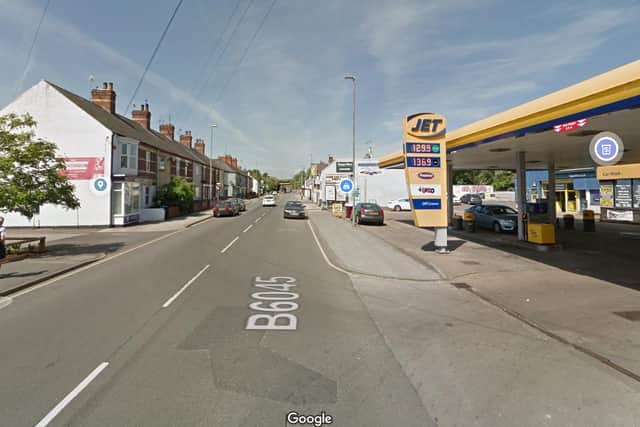 The robbery took place in Gateford Road, Worksop on Monday morning.