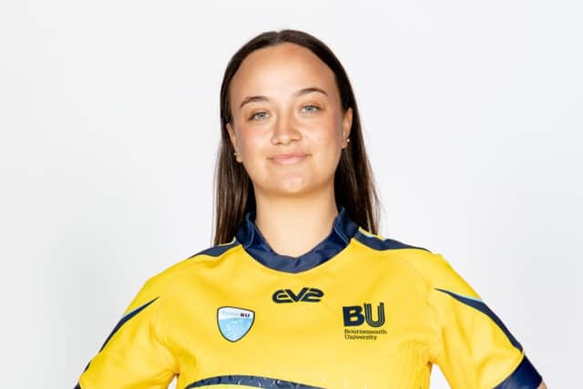 Tiegan Rider as a rugby scholar and women's team captain at Bournemouth University.