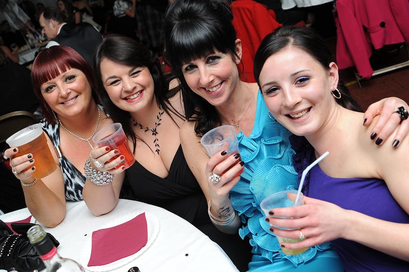 Pictured at a New Years Eve party, from left, is Gearaldine Cockayne, Stacey Hindson, Nichola Swift and Chloe Cockayne.