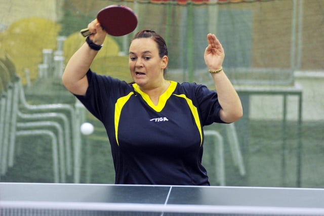 Worksop and District Table Tennis League Division One match. Pictured is Kerry Radford