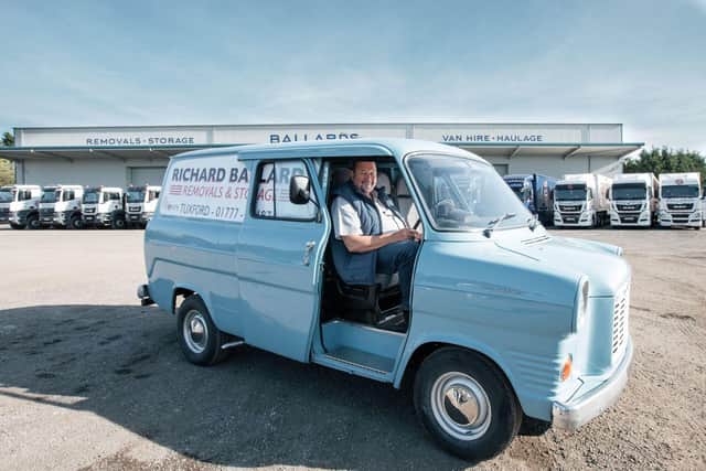 Founder Richard Ballard in restored vintage Ballards van.