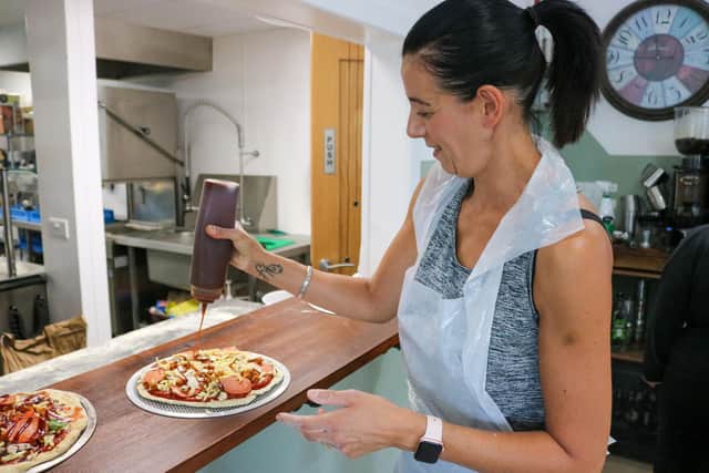 Bluebell Wood mum Michelle Windle Pizza Making at Thornberry